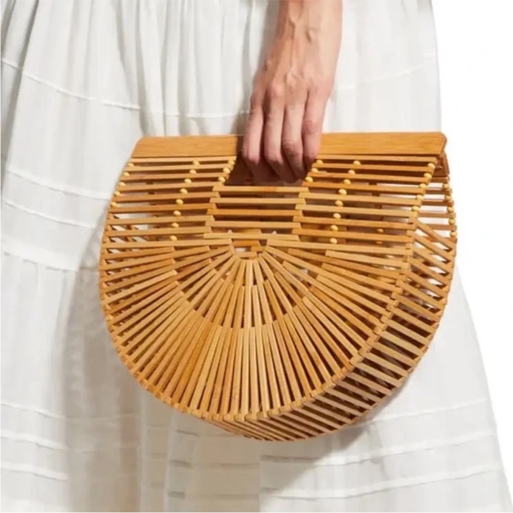 Cult Gaia Gaias Mini Ark Natural Tone Bamboo Structural Handbag